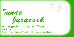 tunde juracsek business card